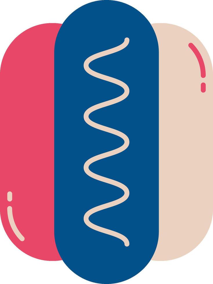 A hot dog with a spiral in it vector
