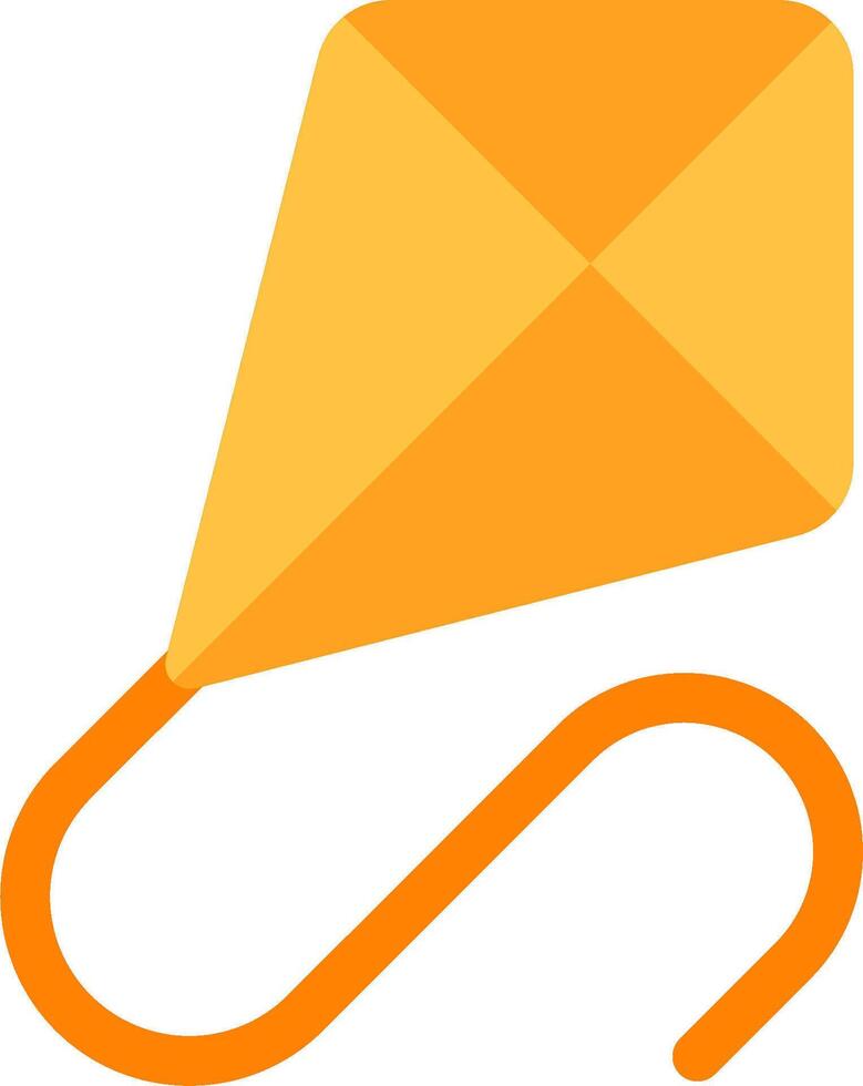 A kite with a yellow tail on a white background vector