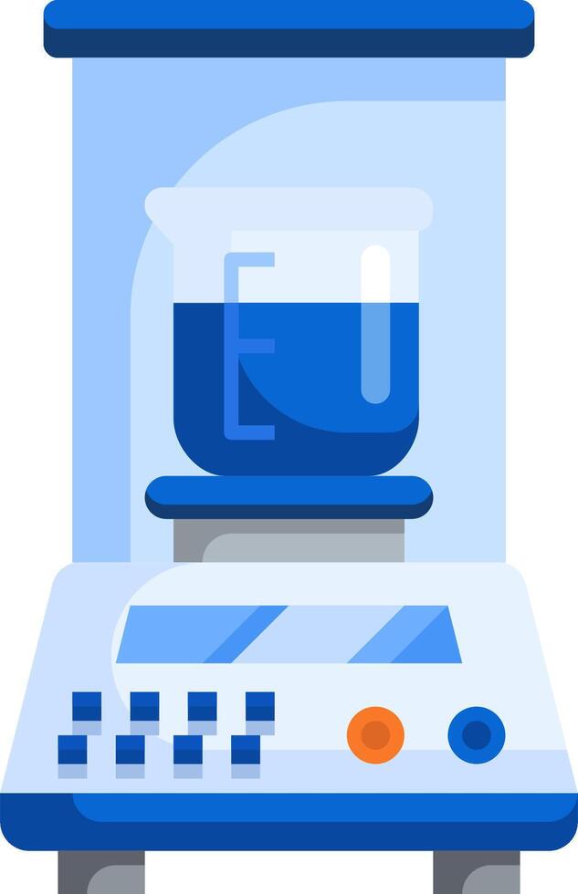 A laboratory machine with a beaker on it vector