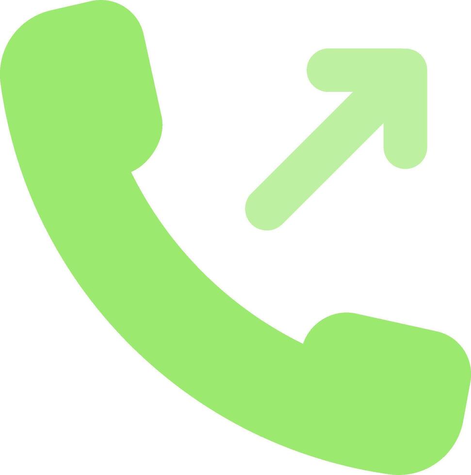 A green phone with an arrow pointing up vector