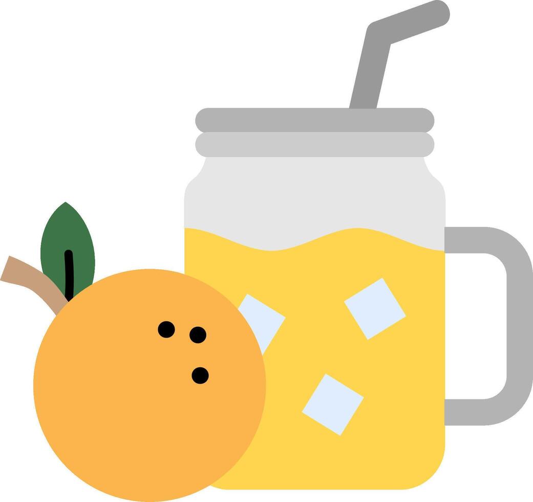 Orange juice with ice cubes and a straw vector