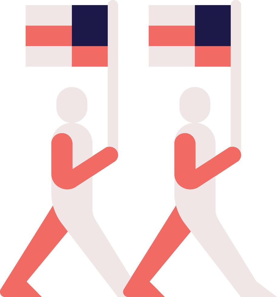 Two people carrying flags vector