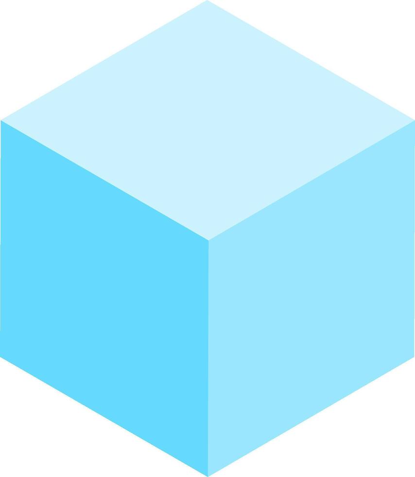 A blue cube with a white background vector
