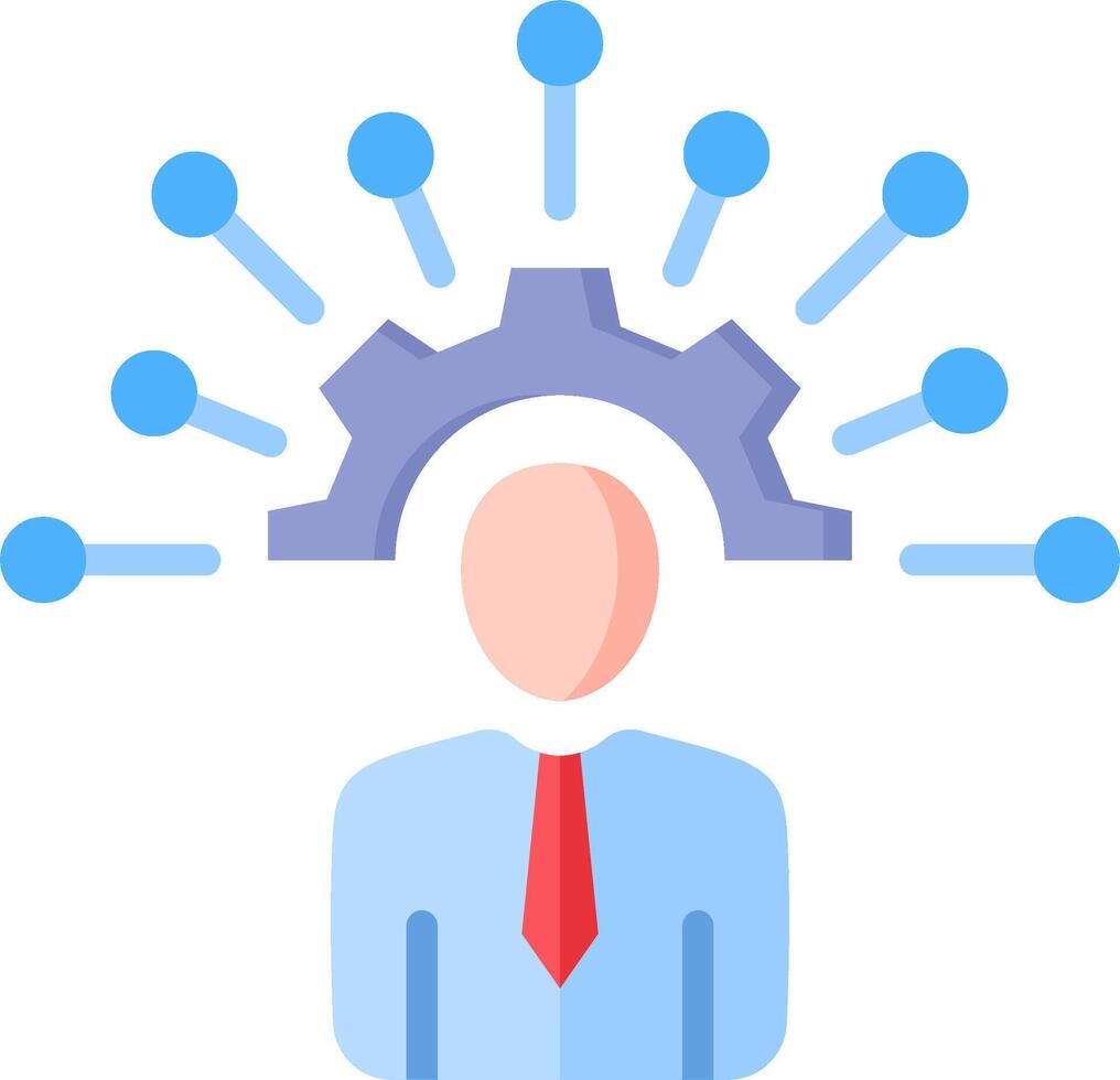A man with a gear wheel on his head vector