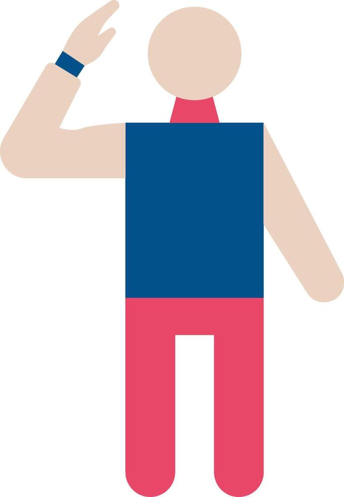 A man with a blue shirt and pink pants vector
