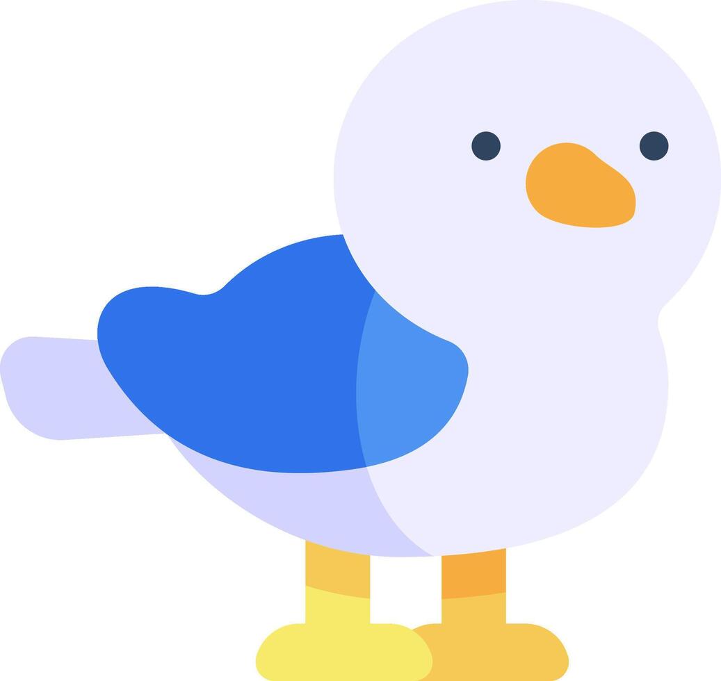 A cartoon bird with blue and white feathers vector