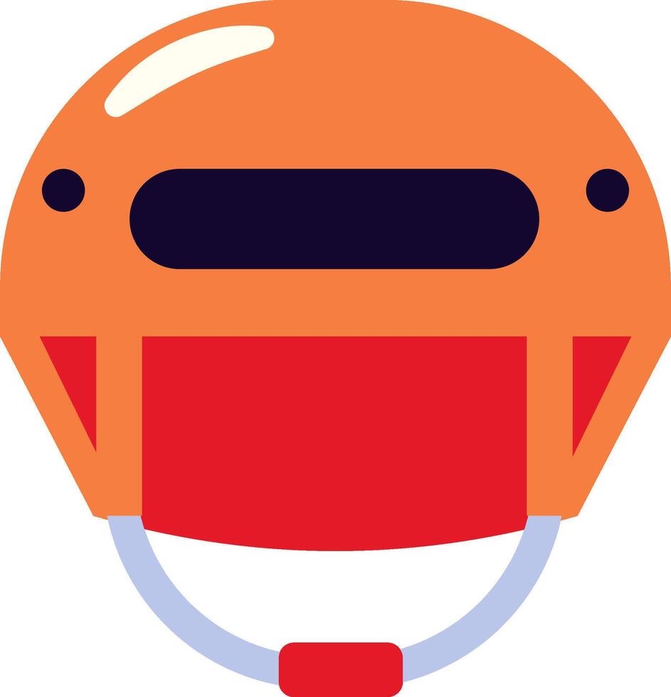 A helmet with a red face and a black nose vector
