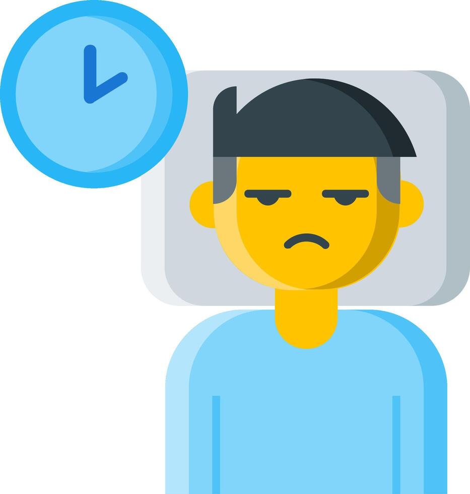 A man is sleeping with a clock on his head vector