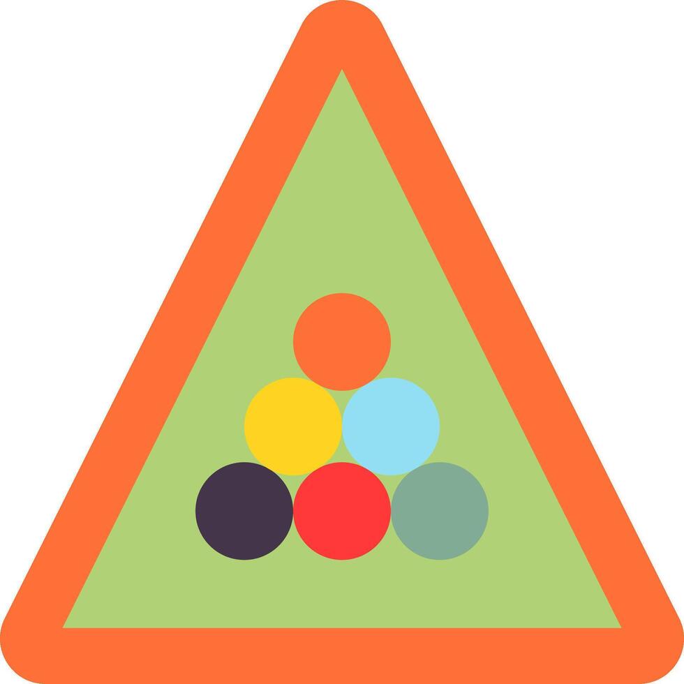 A triangle with a circle in the middle and three balls on the sides vector