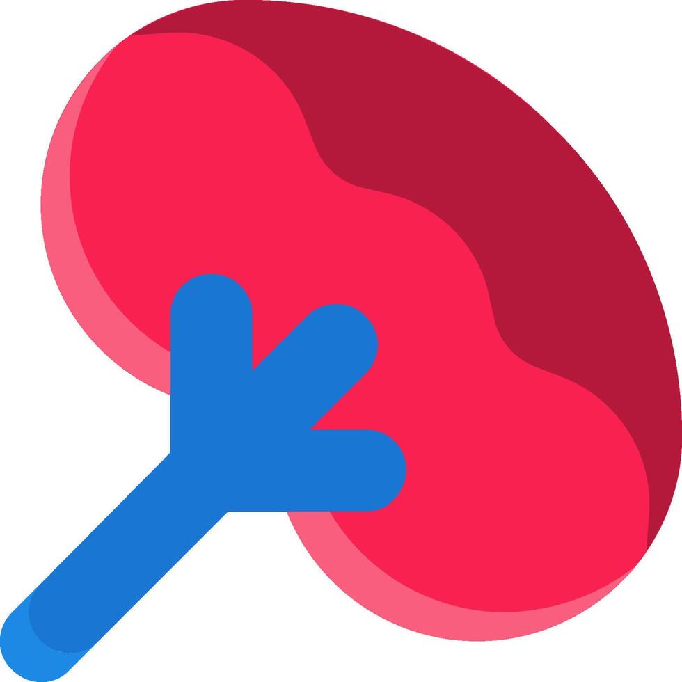 A red and blue kidney with a blue arrow vector