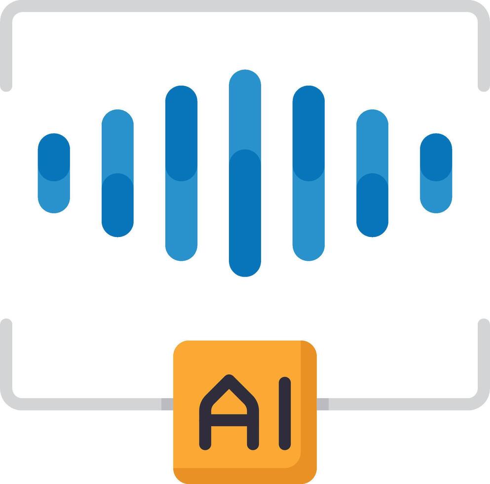 An icon of a sound wave with a yellow button vector