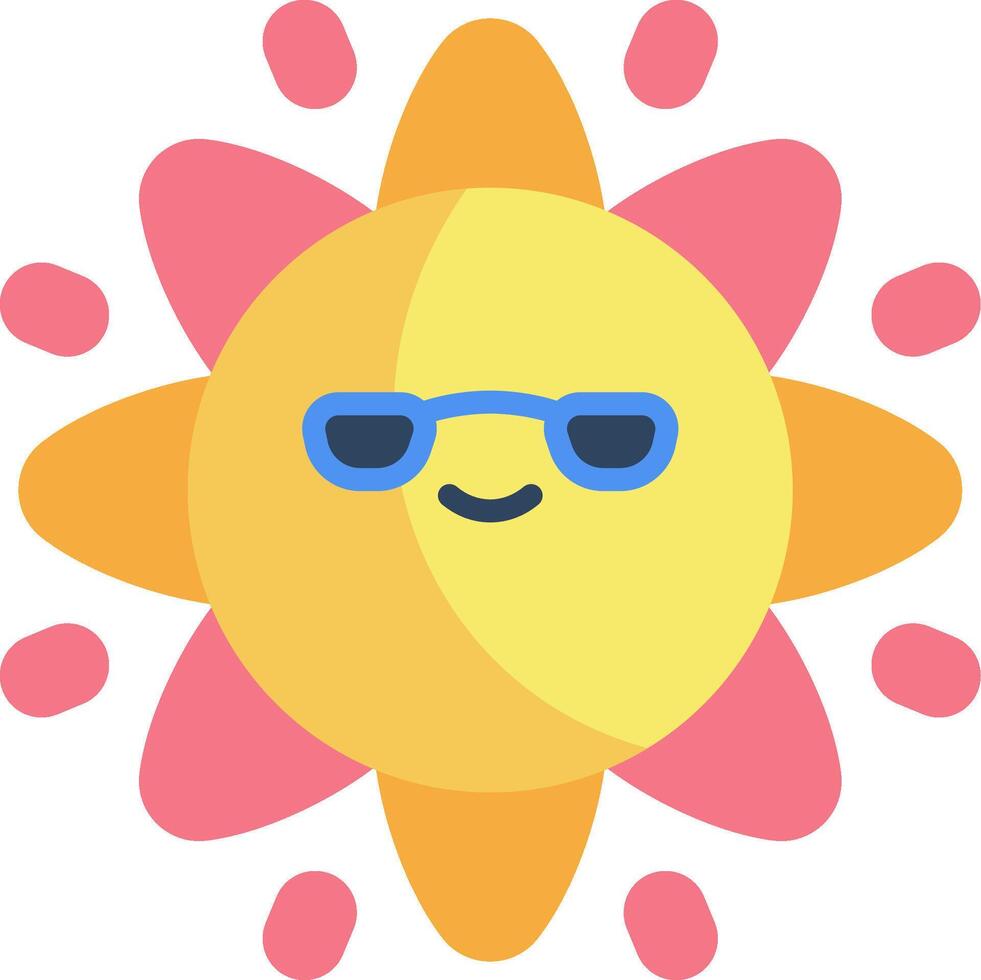A cartoon sun with sunglasses on its face vector