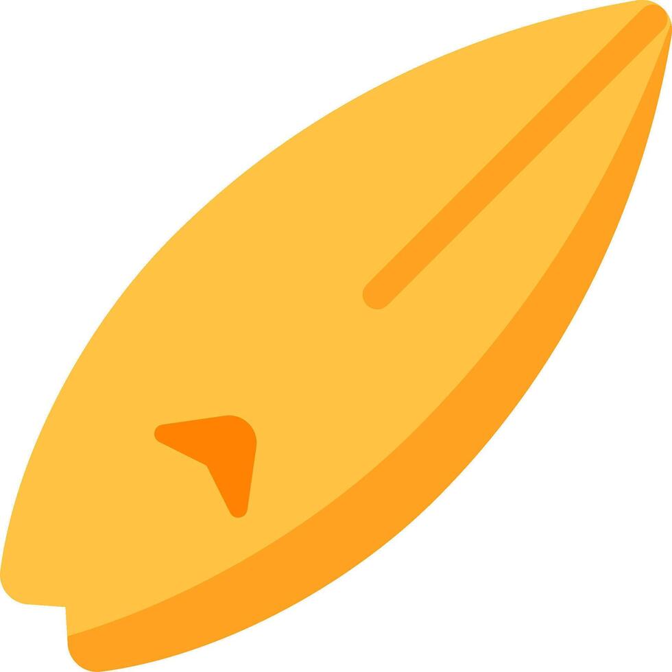 A yellow surfboard with a small fish on it vector