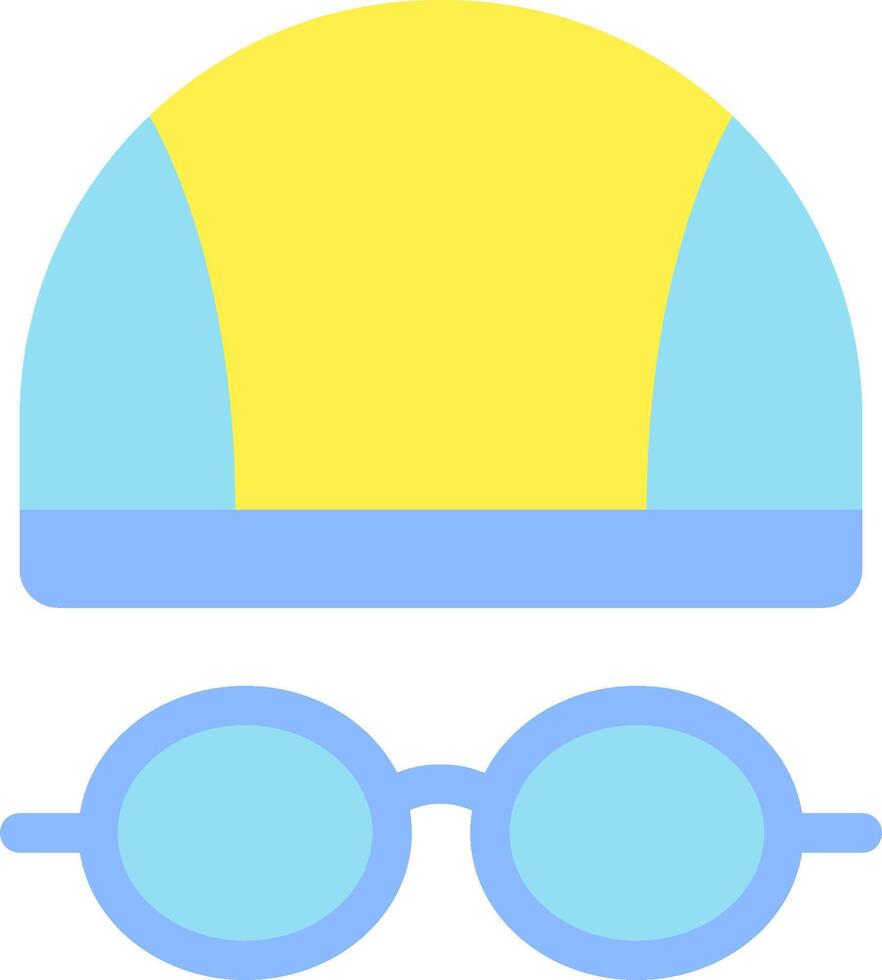 A yellow hat and glasses with a blue cap vector