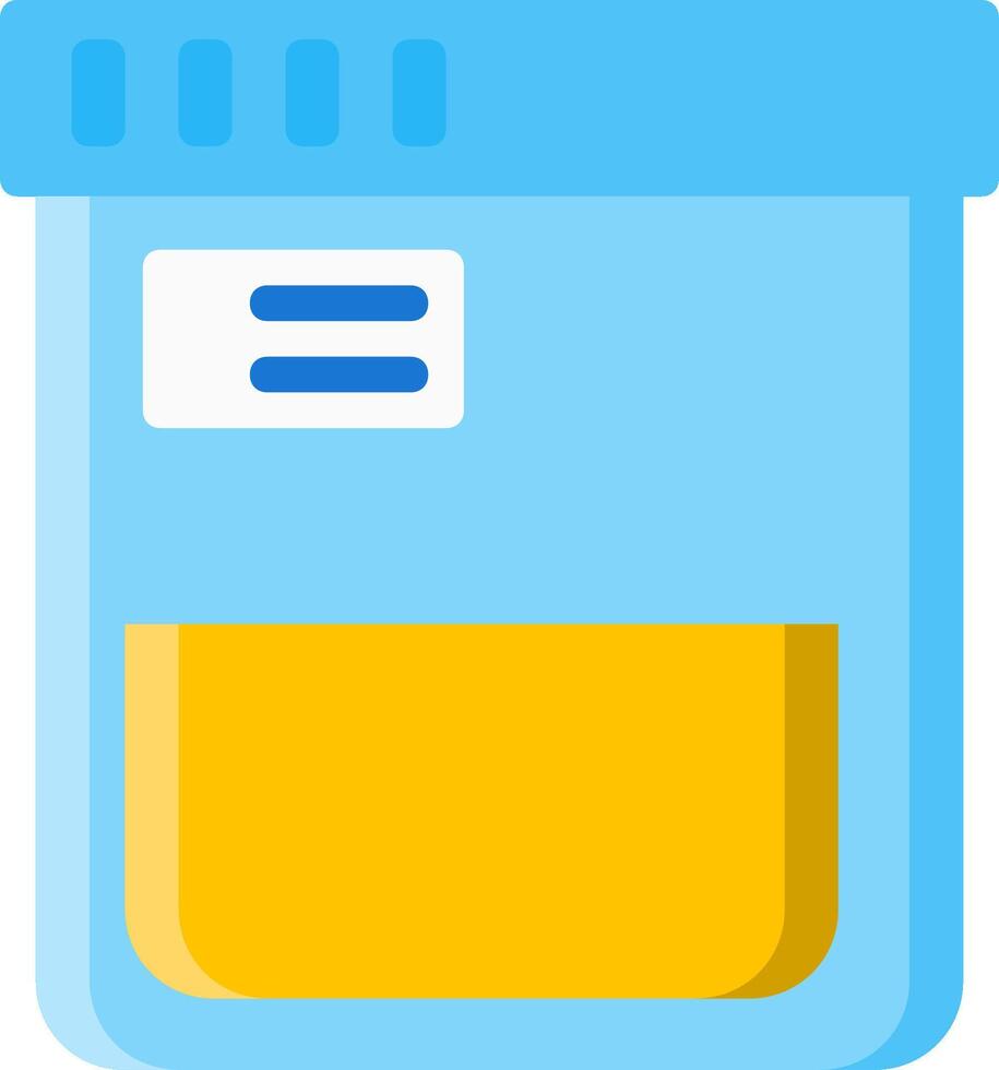 A jar of medicine with a yellow liquid inside vector