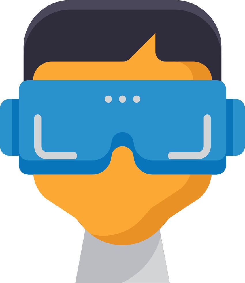 A man wearing virtual reality goggles vector