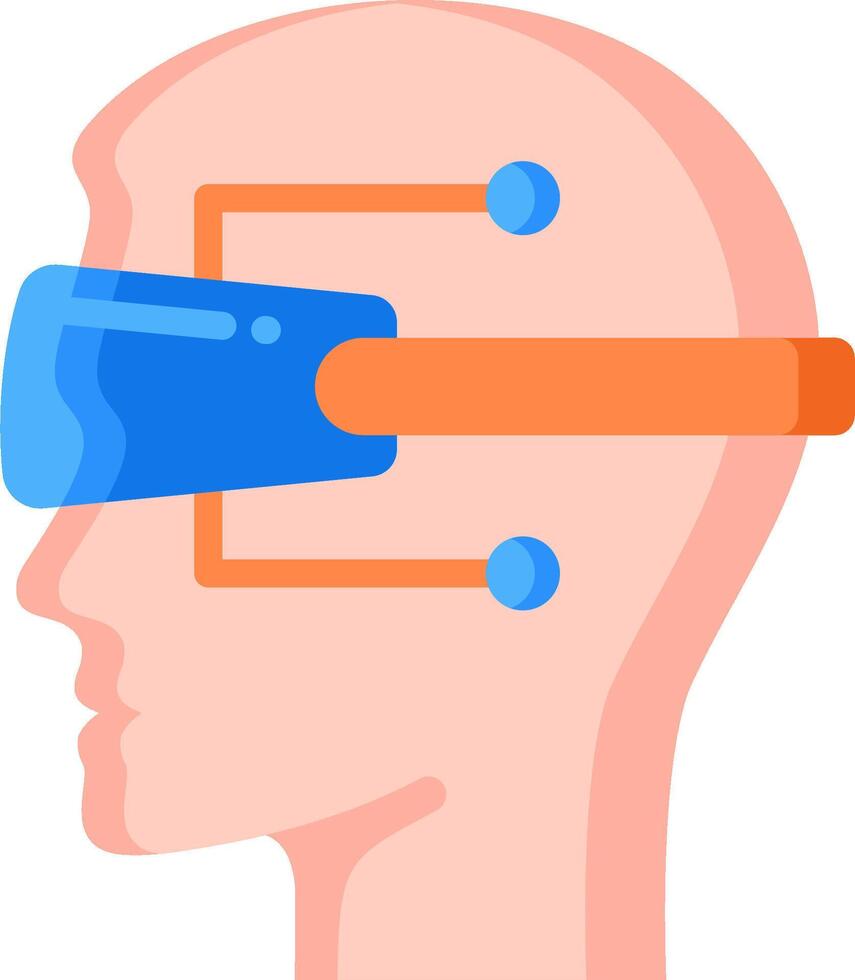 A person wearing a virtual reality headset vector