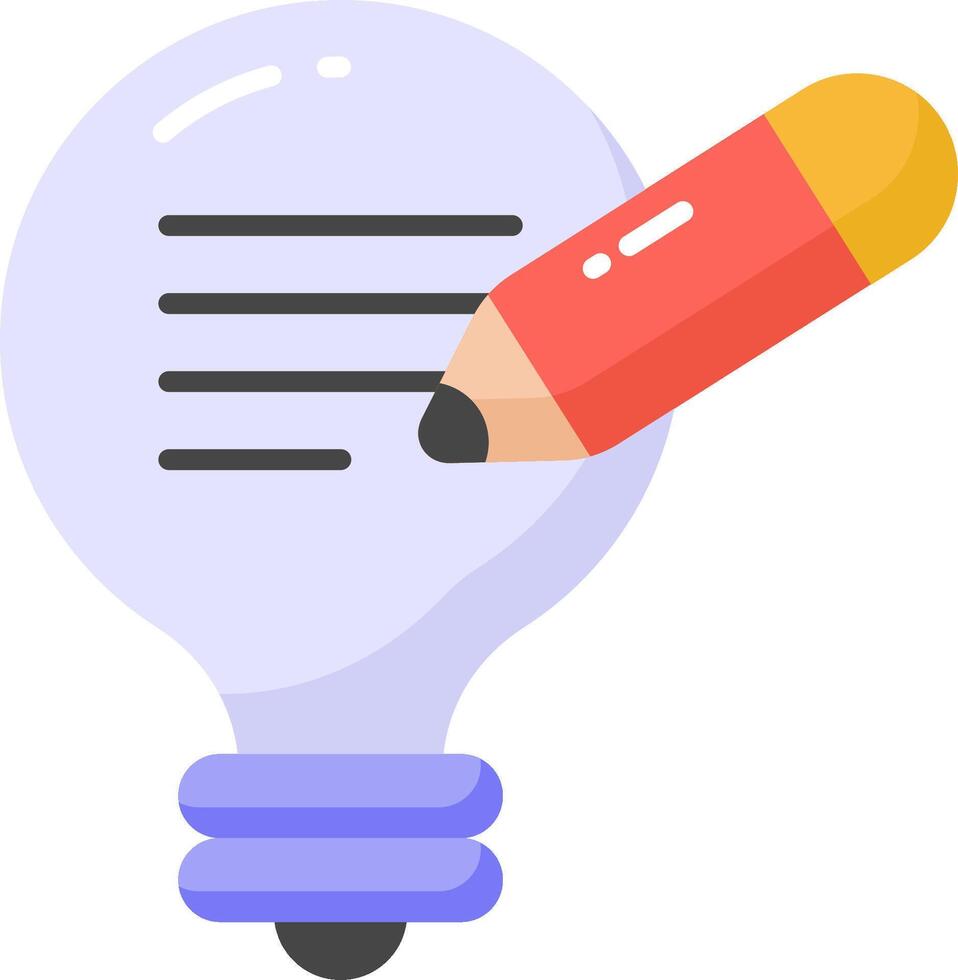 Clipart light bulb with pencil vector