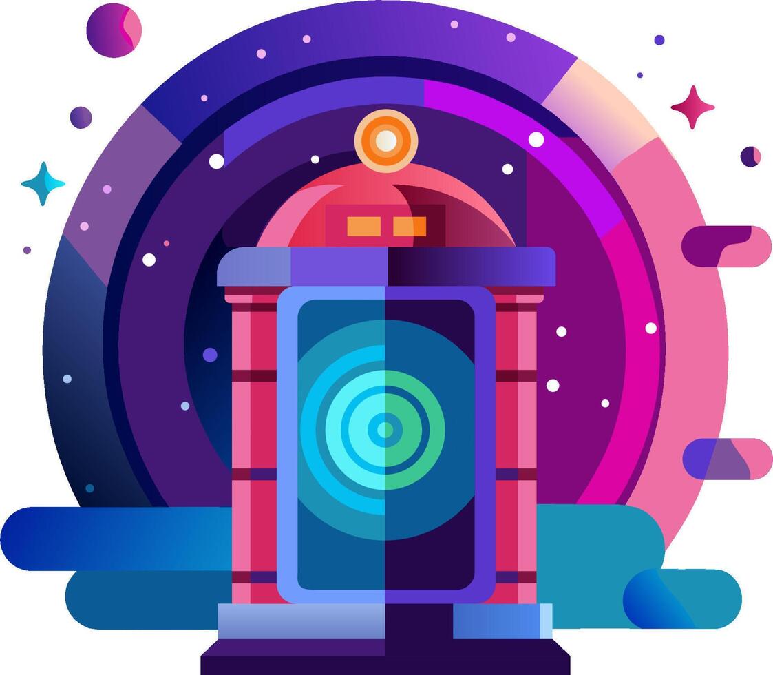 An illustration of a futuristic vending machine vector