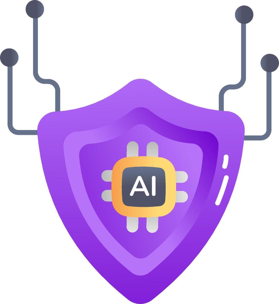 Ai security shield with ai logo vector