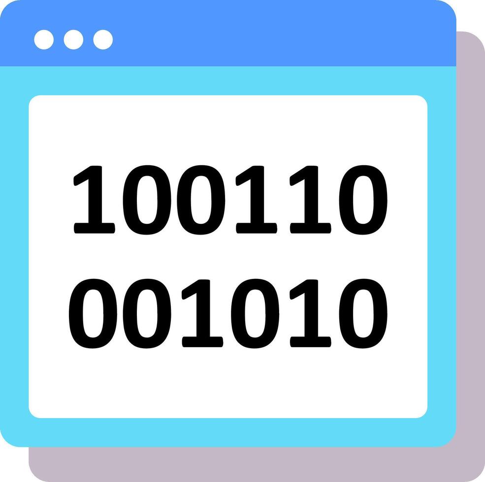 A computer screen with the number 100010101010101010101010101 vector