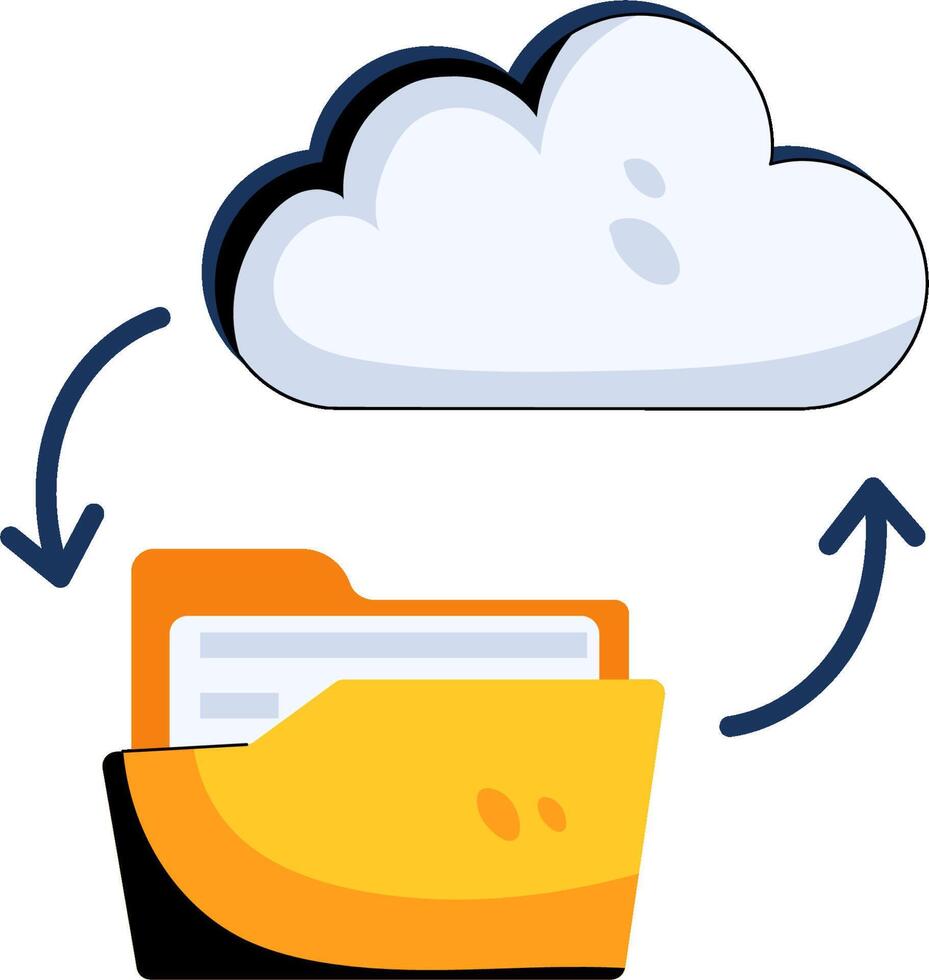 Cloud storage and file sharing vector