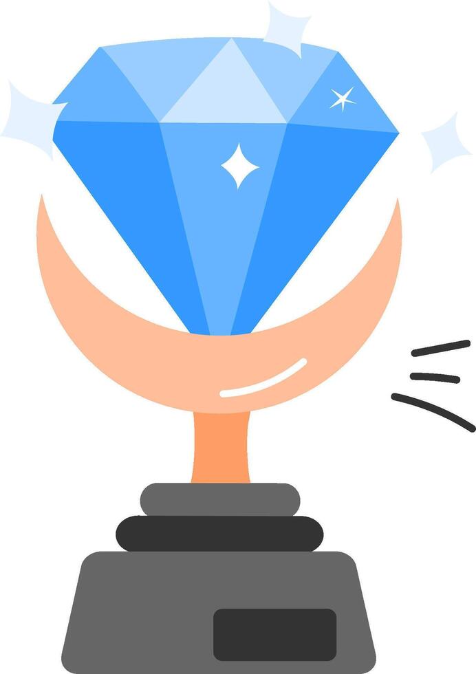 A blue diamond on a pedestal with a star vector
