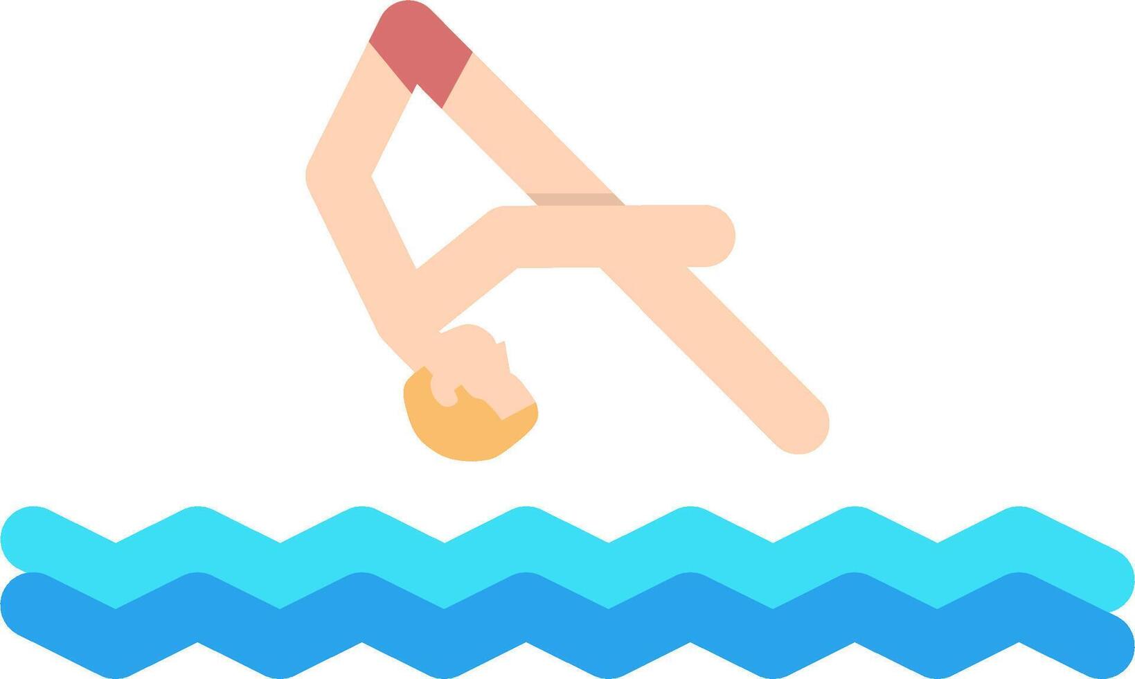 A man diving into the water with a board vector