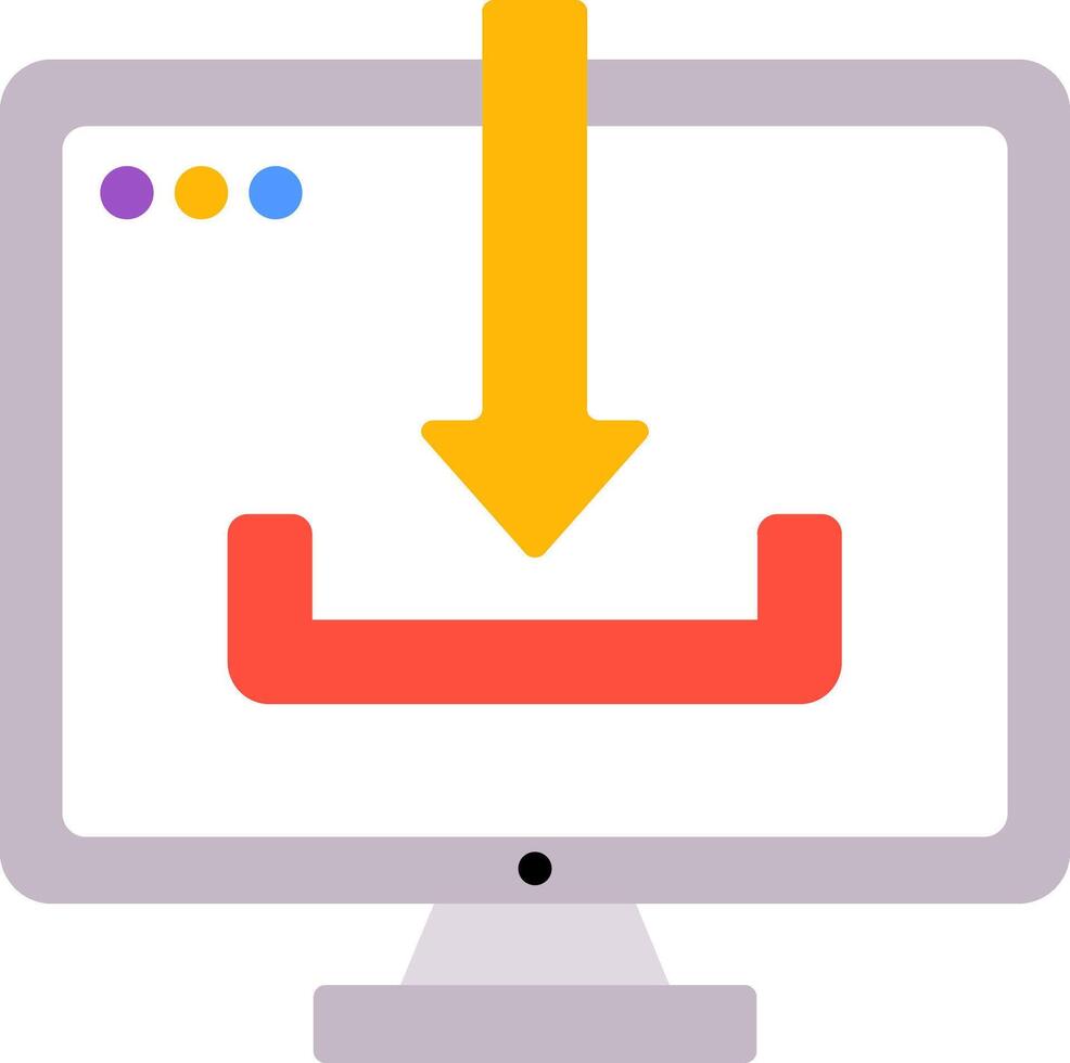 A computer monitor with an arrow pointing up vector