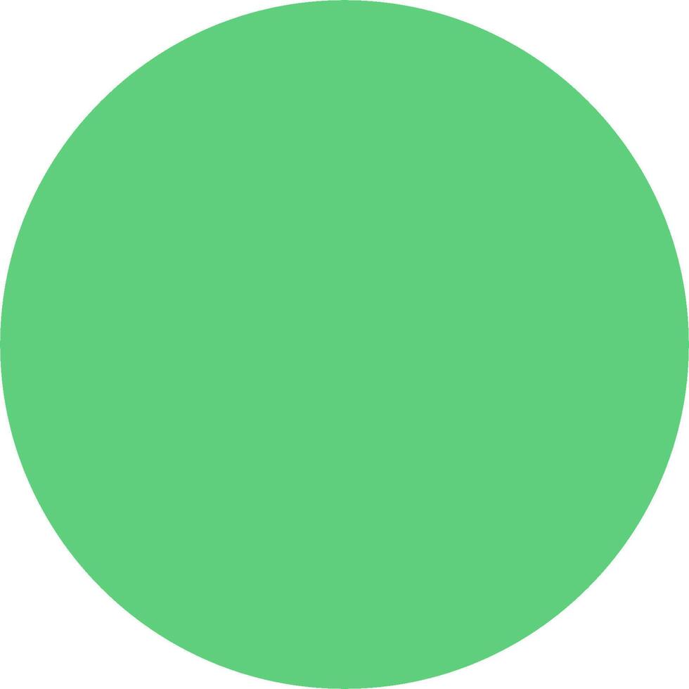 A green circle with a white background vector