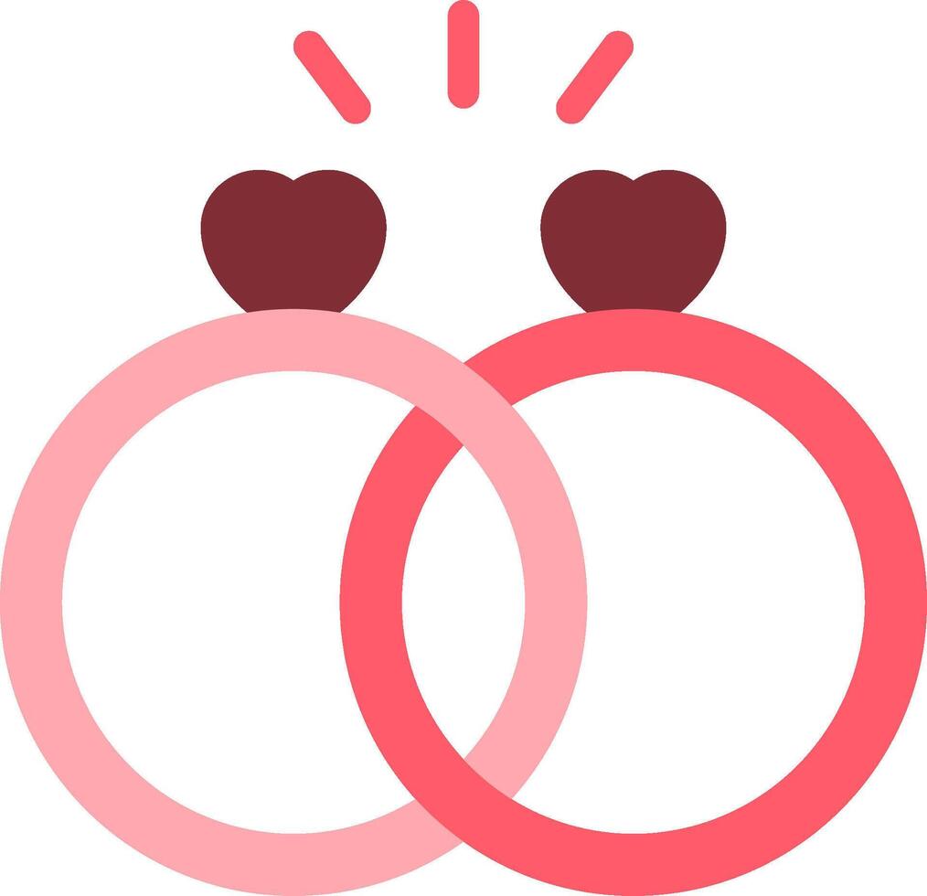 Two rings with hearts on them vector