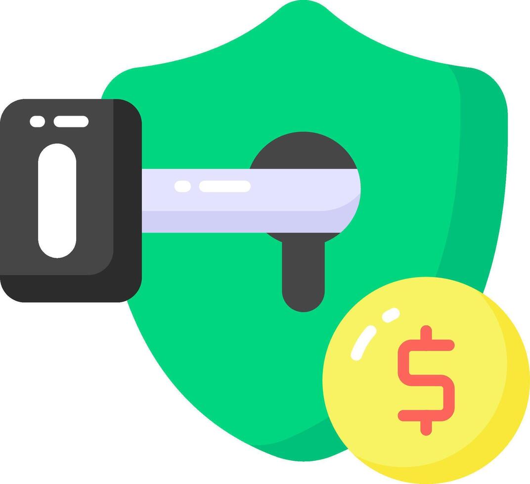 A green shield with a dollar sign on it vector
