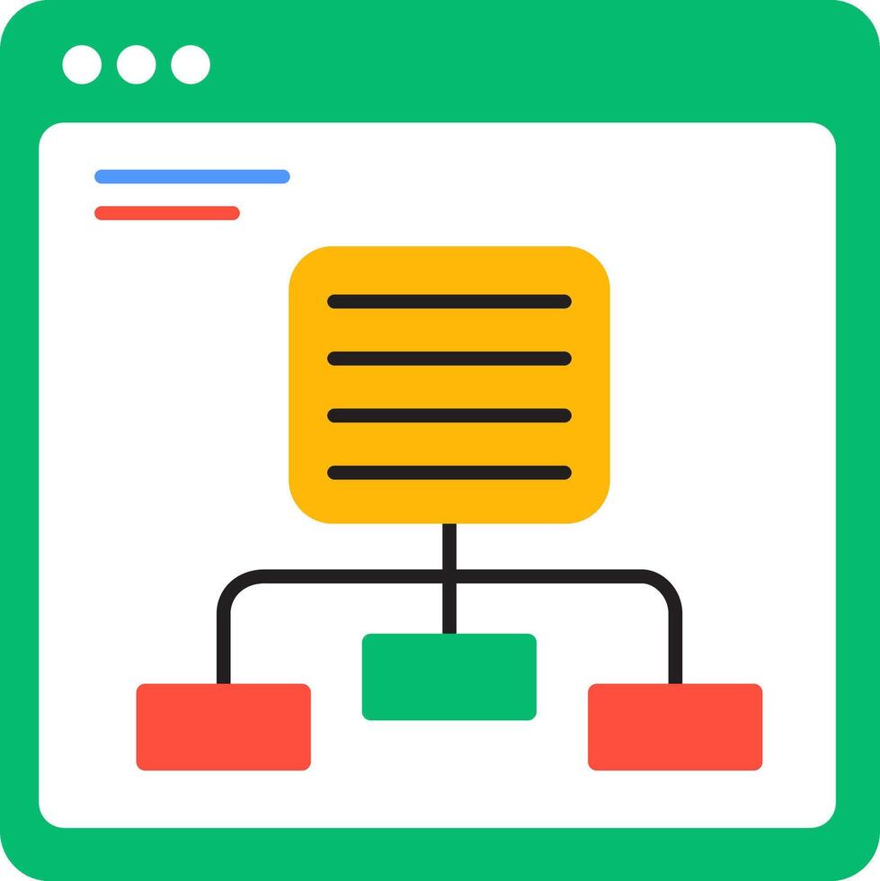 A green and yellow icon with a stack of paper vector