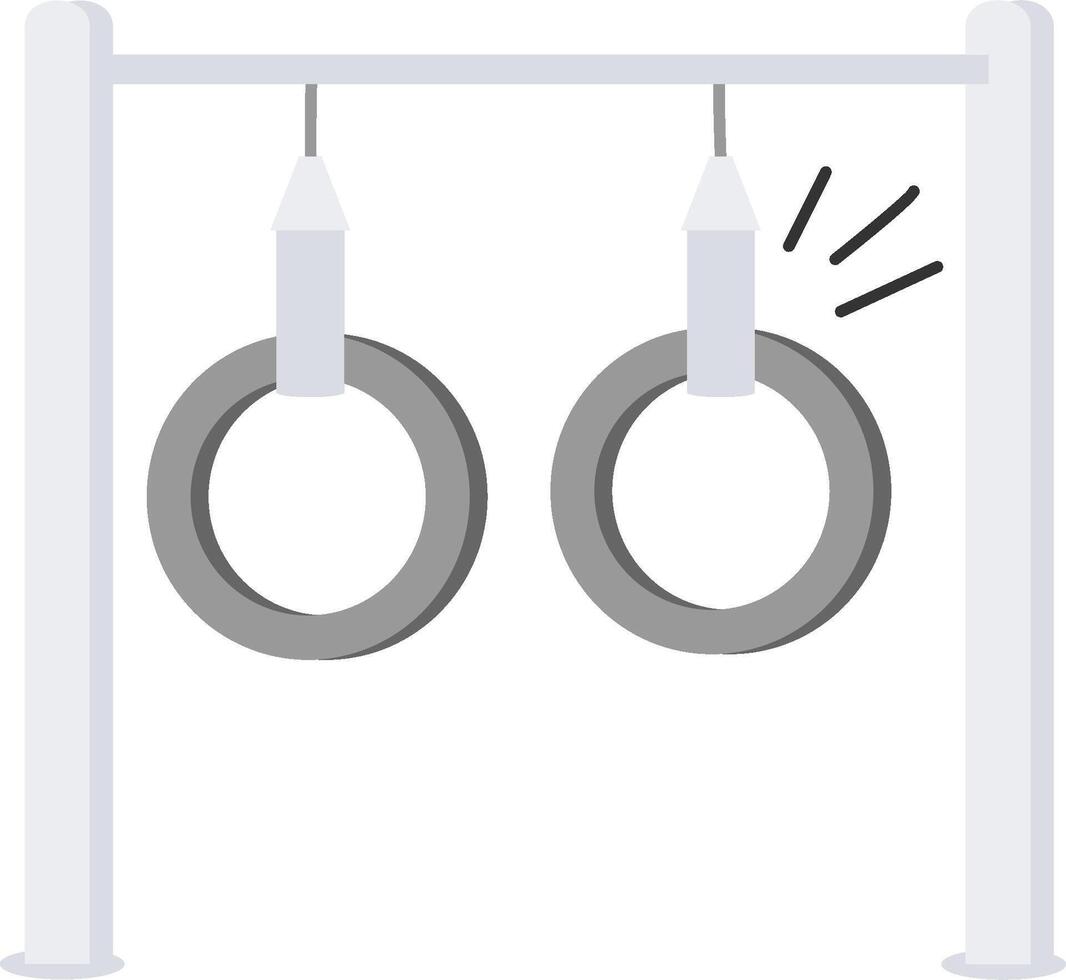 Two rings hanging on a pole with a white background vector