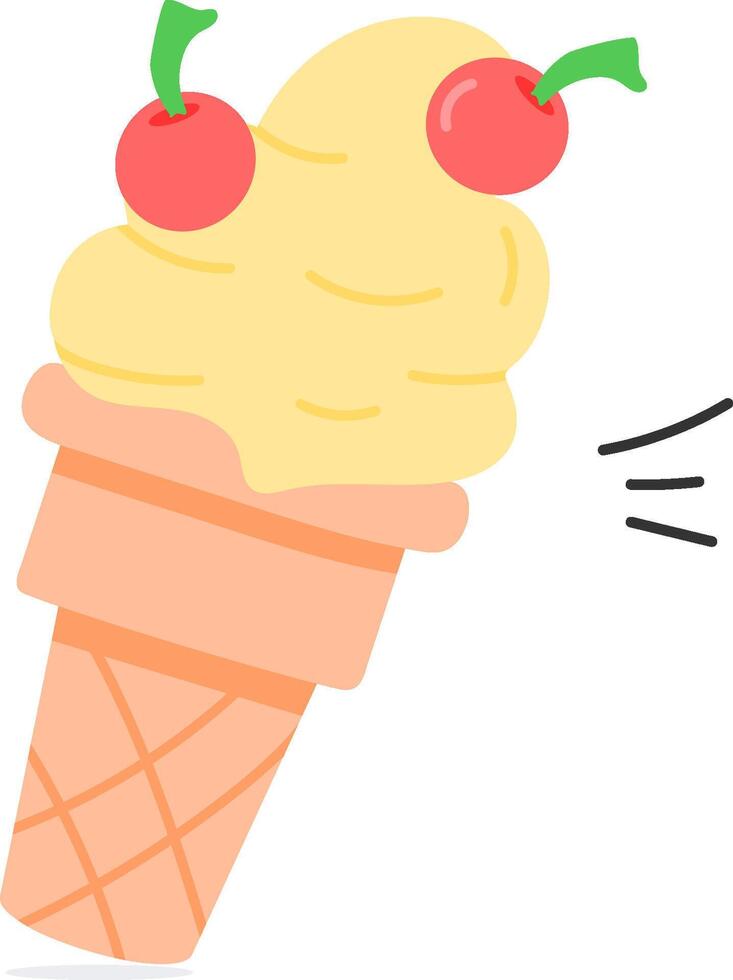 Ice cream with cherries in it vector