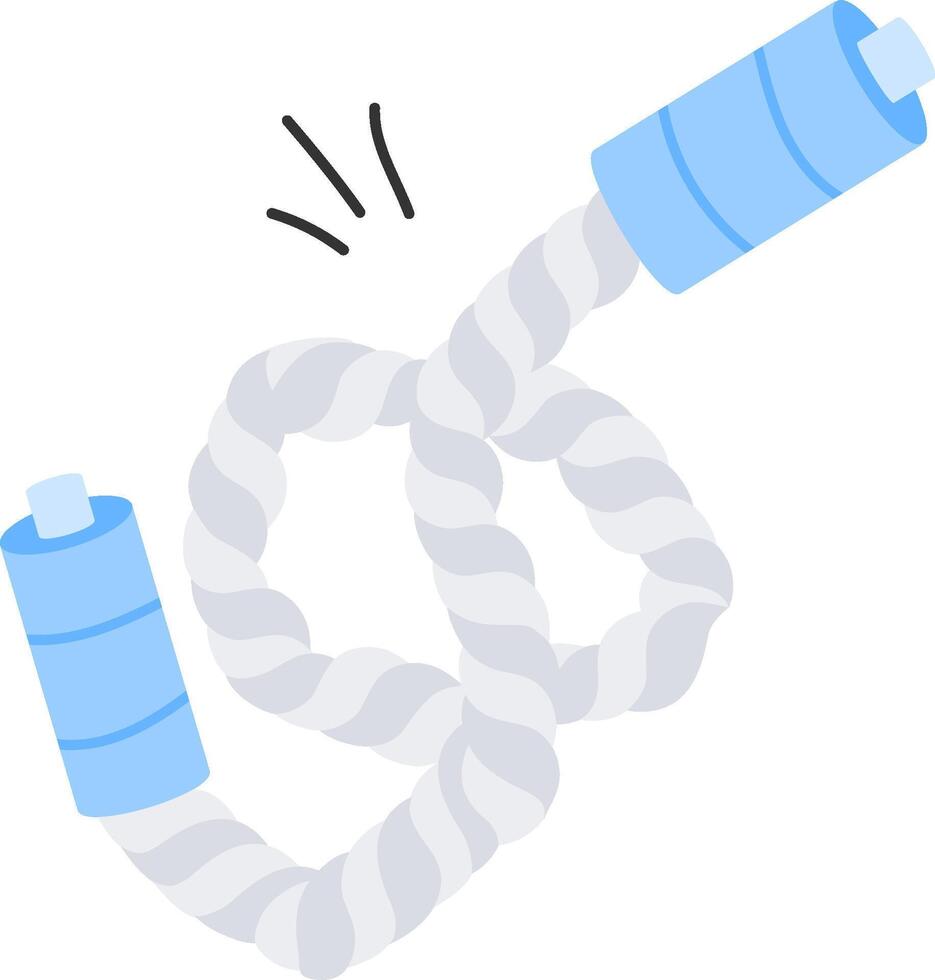 A rope with two blue handles and a white handle vector