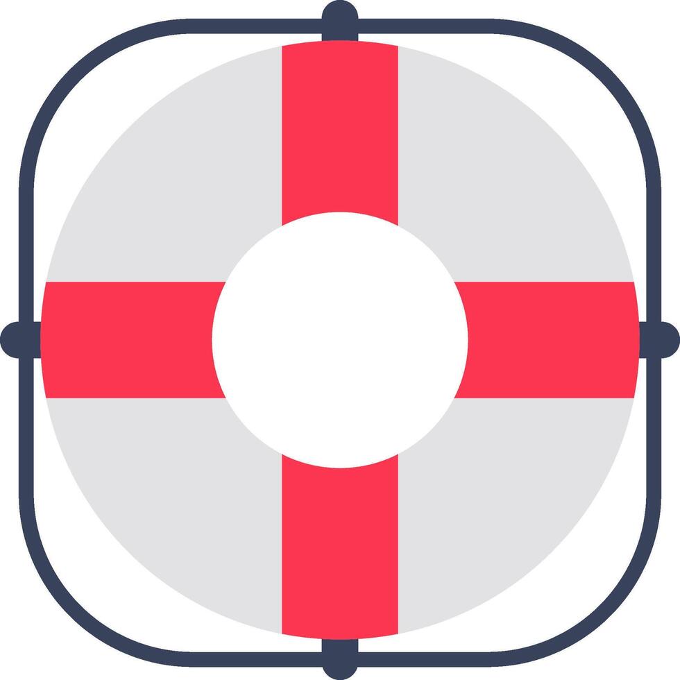 A life preserver icon with a red cross vector