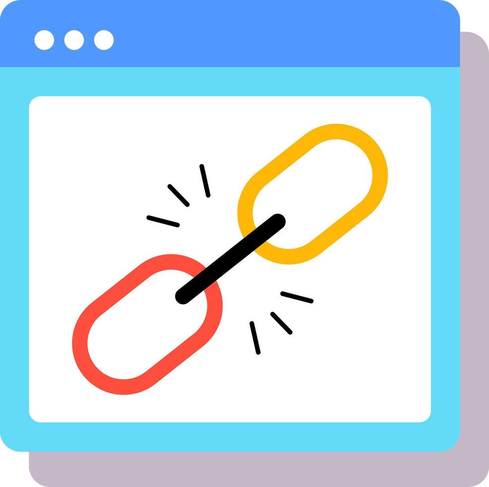 A link icon on a computer screen vector