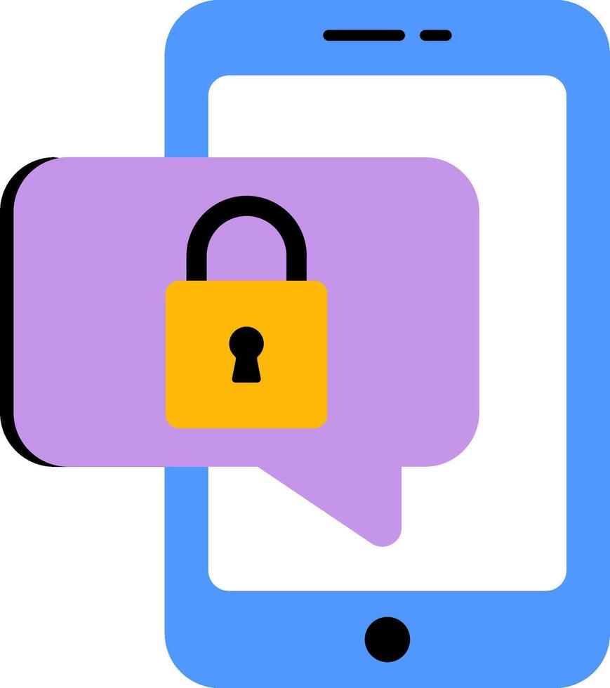Mobile phone with lock icon vector