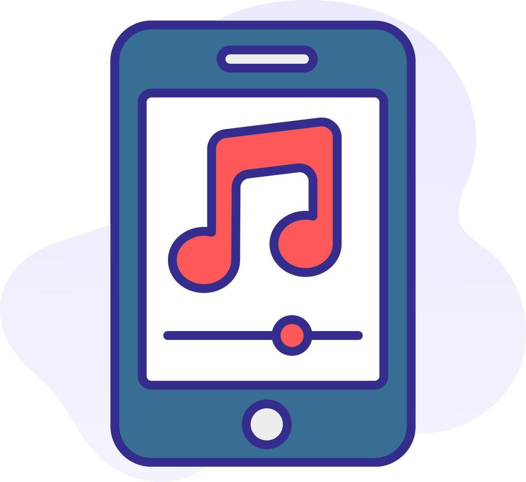 A music note is displayed on a smartphone vector