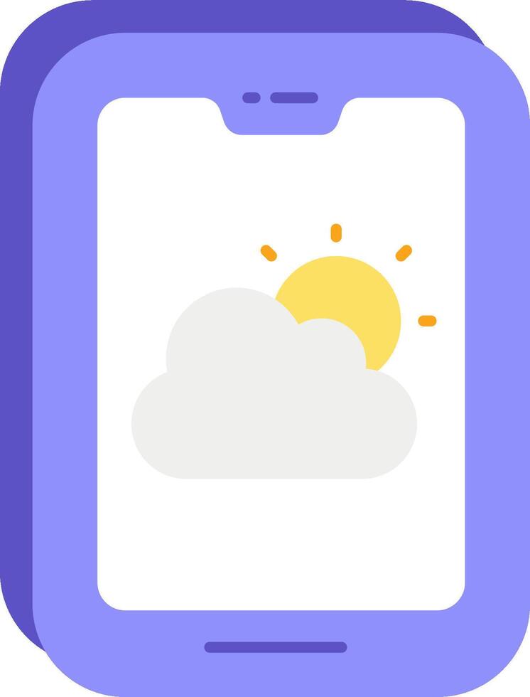 A tablet with a cloud and sun on it vector