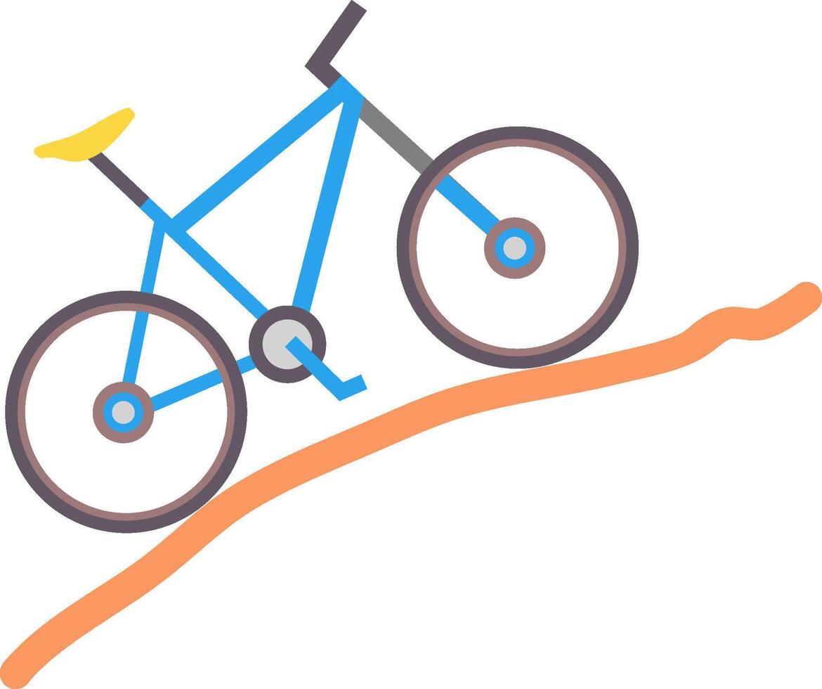 A bicycle is riding on a hill vector