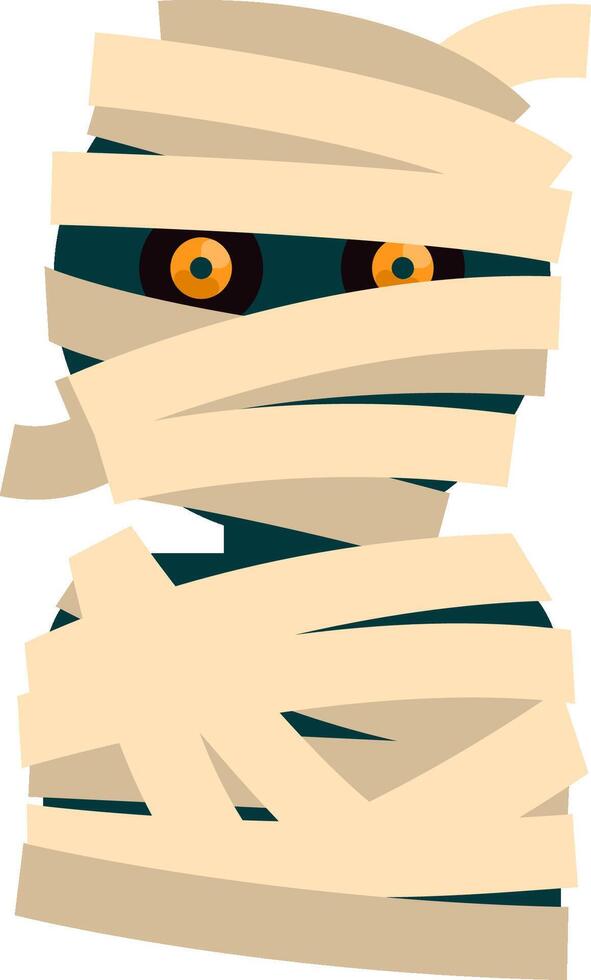 A cartoon mummy with bandages on its face vector