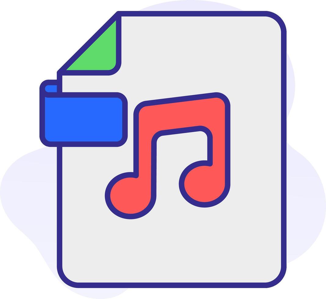A music note icon with a folder vector