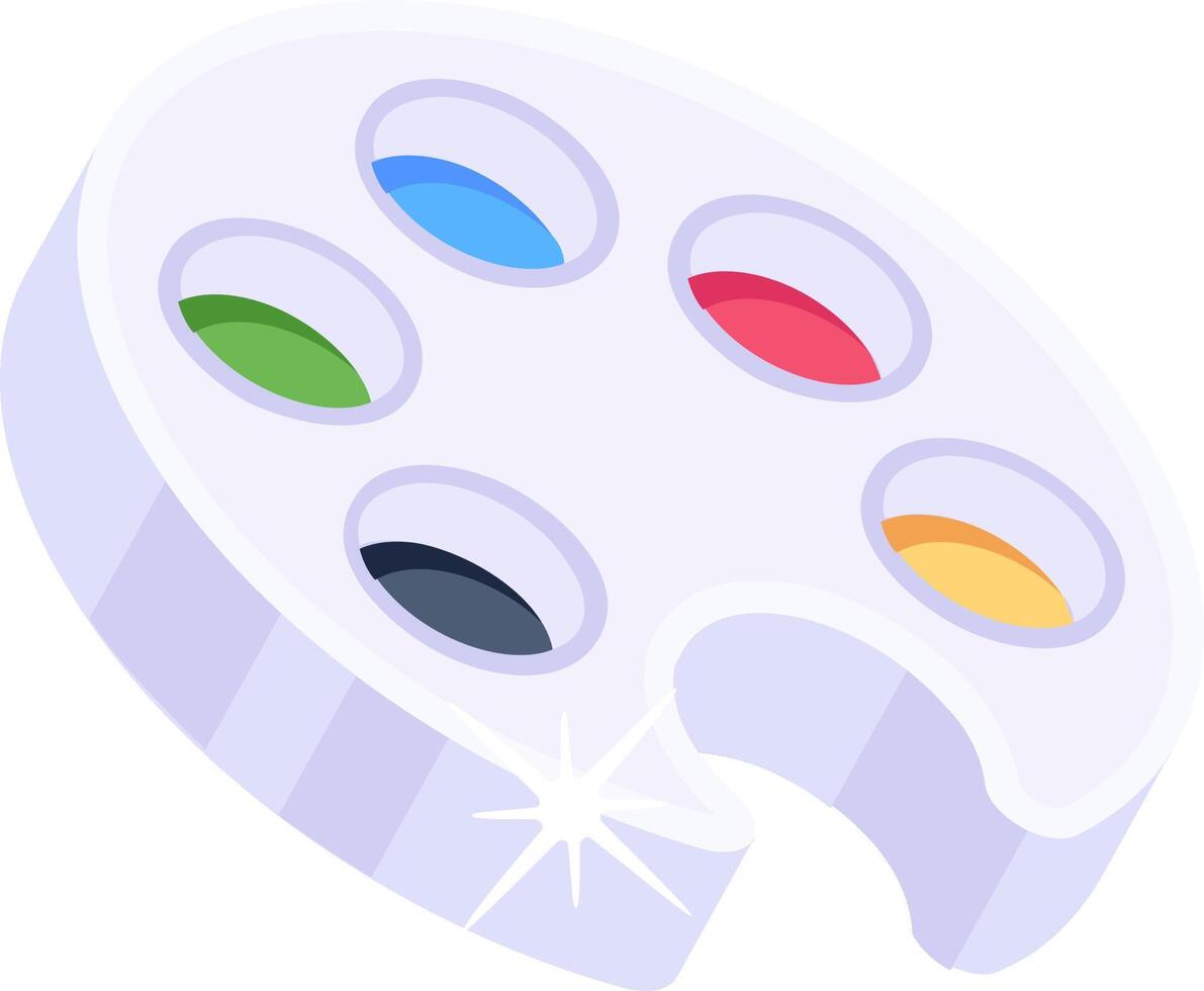 A paint palette with different colors vector