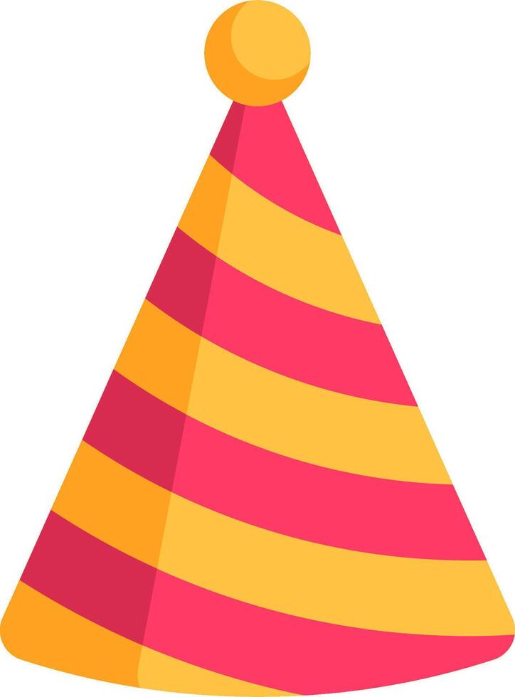 A party hat with red and yellow stripes vector