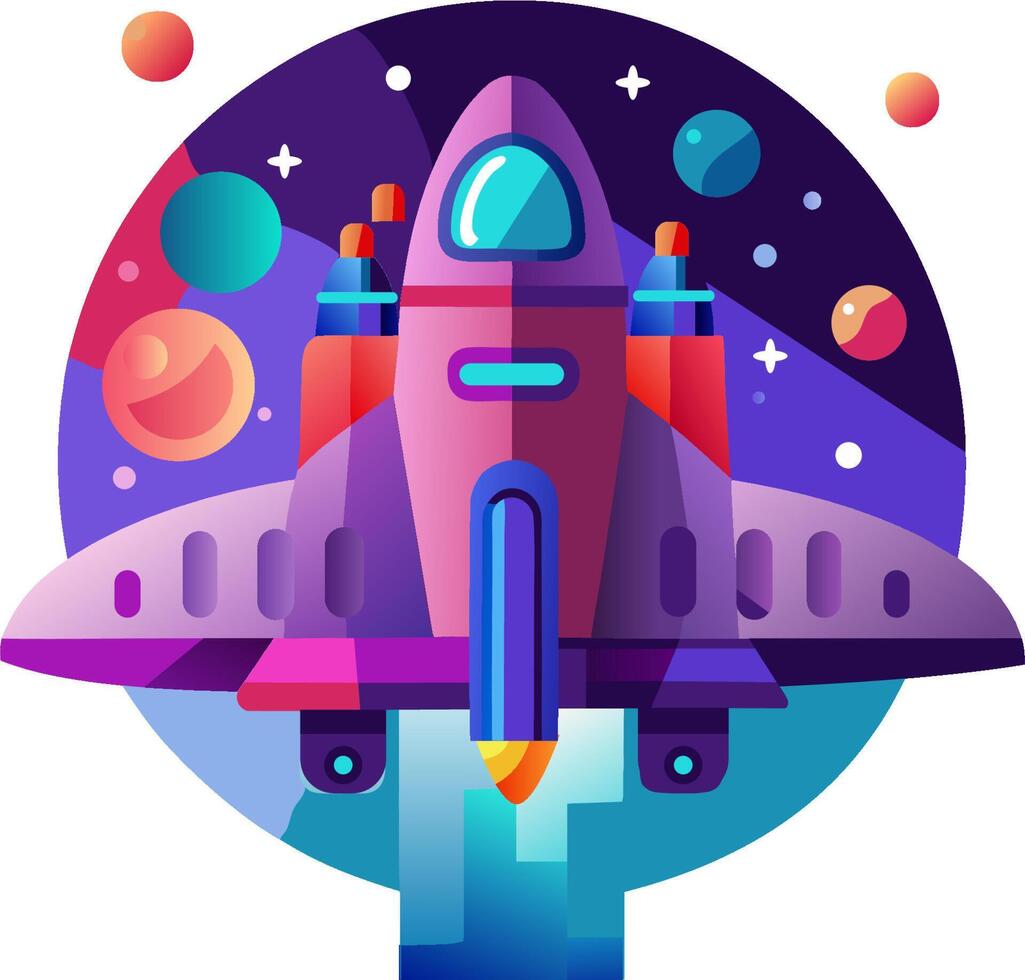 Space rocket illustration vector