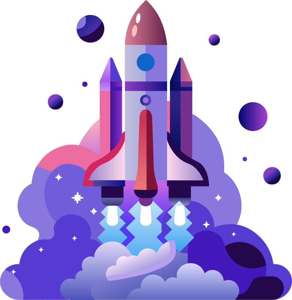 Space rocket illustration vector