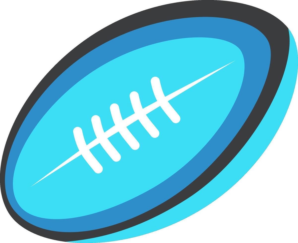 A blue rugby ball with a white line on it vector