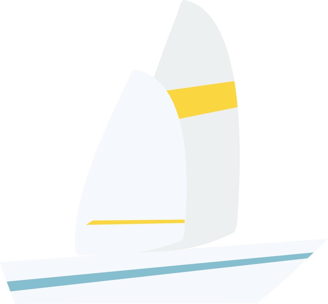 A sailboat with yellow and white sails vector